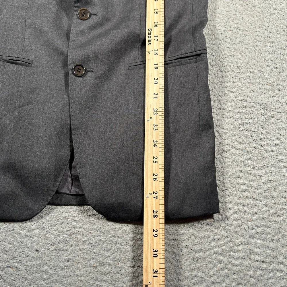 Fusaro Blazer Mens 46 Gray Wool Two Button Single Breasted Made In Italy‎